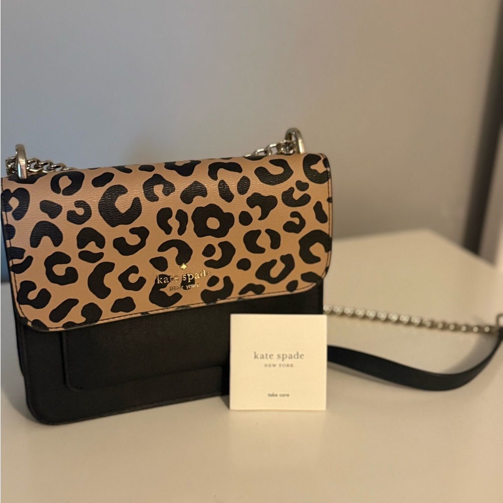 Kate Spade | NEW | Cheetah Crossbody purse with chain strap
